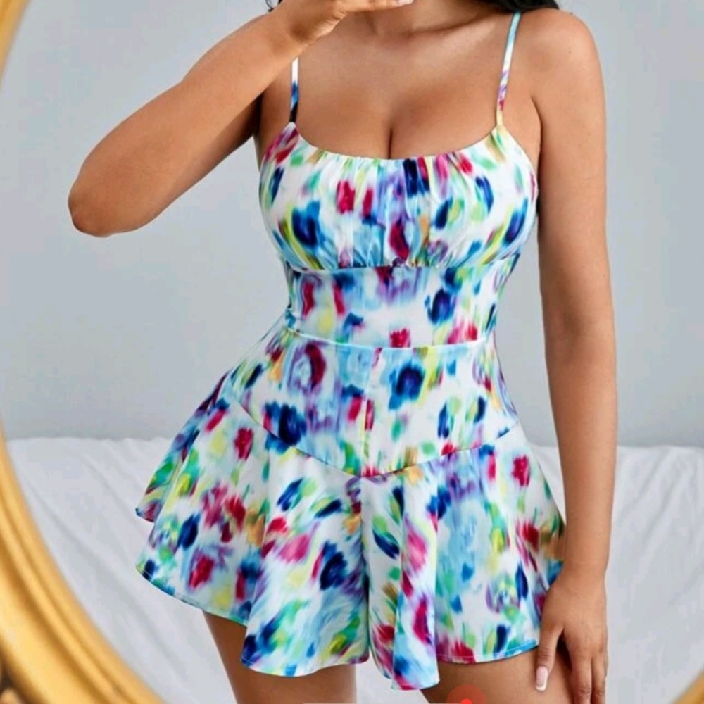 Tie-dye cami romper